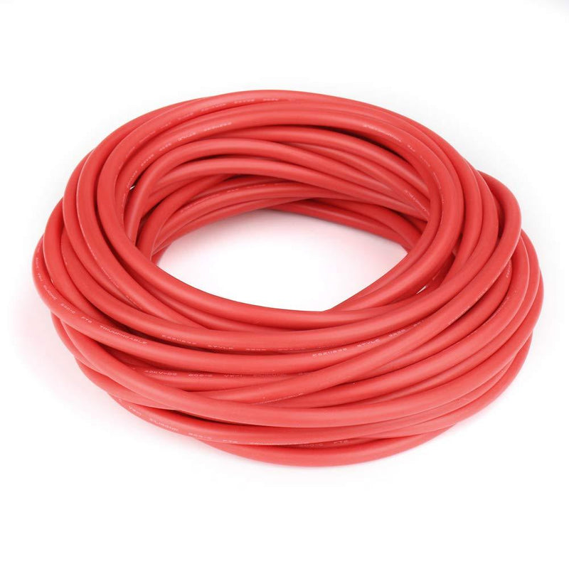 XJS Electric Copper Core Flexible Silicone Wire Cable Red 10M 32.8Ft (22AWG 20KV) 22AWG 20KV