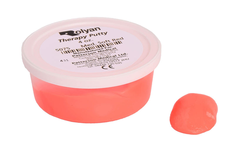 Sammons Preston Therapy Putty, Therapeutic Hand Exerciser, Theraputty for Finger and Hand Rehabilitation, Exercise Putty to Improve Hand Grip Strength, Occupational Therapy, 4 Ounce, Medium Soft, Red Red - Medium Soft 4 Ounces