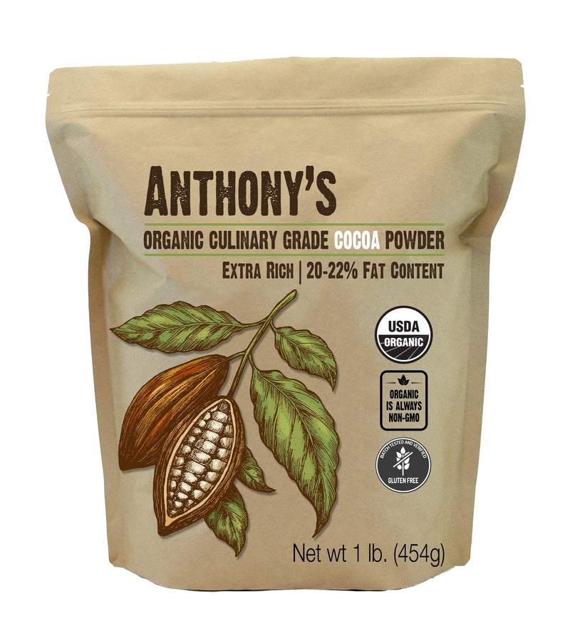 Anthony's Organic Culinary Grade Cocoa Powder, 1 lb, Dutch Processed Baking Cocoa, Gluten Free, Non GMO, Keto Friendly 1 Pound (Pack of 1) Culinary Cocoa