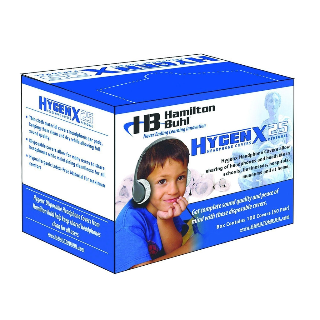 HamiltonBuhl HECHYGENX25 HygenX Disposable Headphone Covers, On-Ear (Pack of 50)