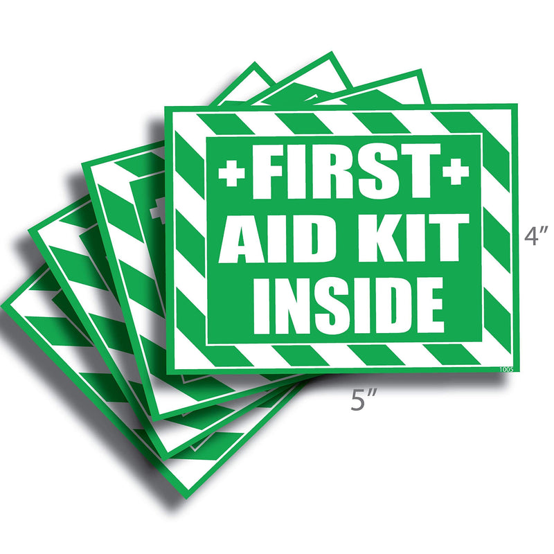 First Aid Kit Inside Sticker, Decal, Self Adhesive First Aid Kit Industrial Sign for Trucks or Equipment