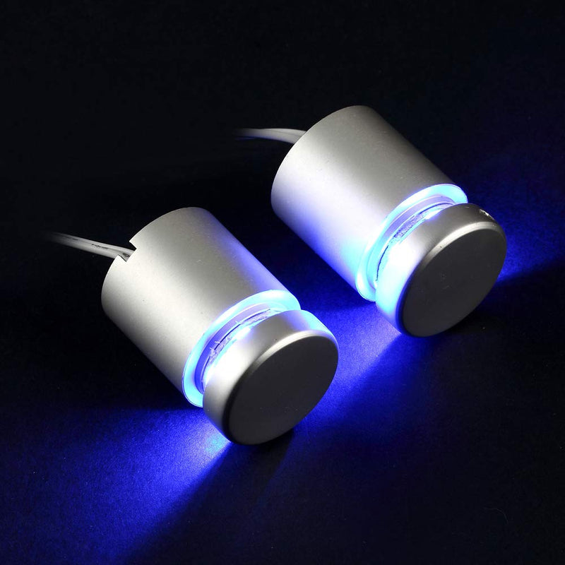 TOPNIKE LED Sign Standoffs 1"×1", Silver Aluminum, Blue LED Standoff Sign Holder, for Glass, Acrylic and Other Transparent Plates, Pack of 4 LED Standoffs with 1 Power Supply.