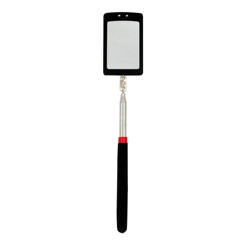 Houseables Inspection Mirror, Telescoping LED Light, 34" Extension, 360° Rotation, Extendable, Telescopic Handle, Retractable Lighted Tool On A Stick, for Mechanic, Home Inspector, Automotive