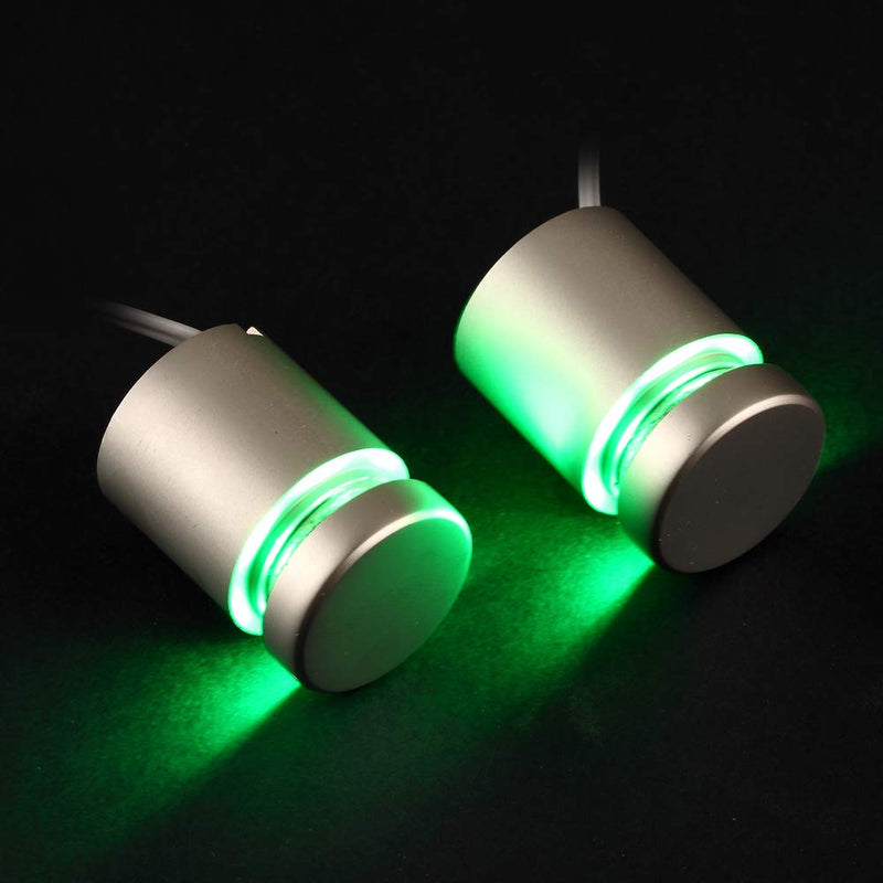 TOPNIKE LED Sign Standoffs 1"×1", Silver Aluminum, Green LED Standoff Sign Holder, for Glass, Acrylic and Other Transparent Plates, Pack of 4 LED Standoffs with 1 Power Supply.