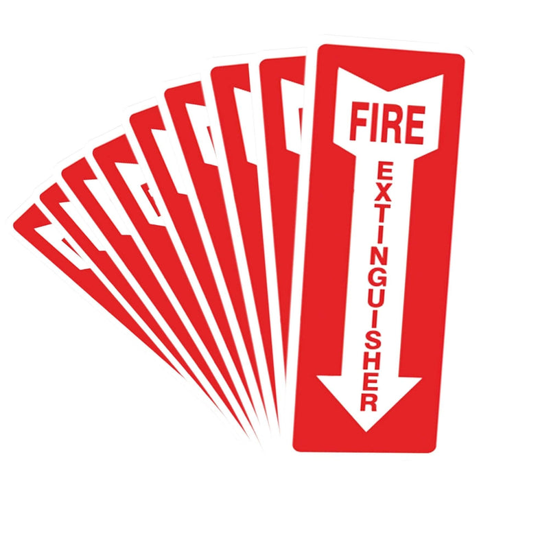 Fire Extinguisher Stickers, 4.25" x 11", 10 Pack, Durable, Self-Adhesive Decals, UV Protected and Waterproof
