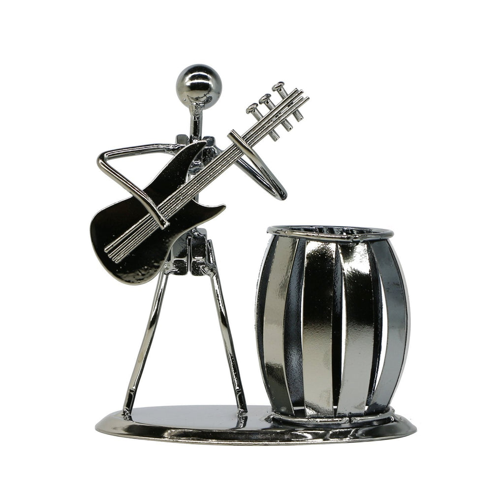 Guitar Pen Holder Creative Desktop Accessories Multipurpose Metal Desk Pencil Holder For Gifts, Kids, Students, and Office Stationary