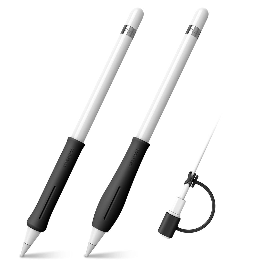 Fintie Silicone Grip Holder for Apple Pencil 1st 2nd Gen, Protective Skin Sleeve Case Accessories Compatible with Apple Pencil 1 2, iPad 10.2, iPad 6th Gen, iPad Pro 10.5, iPad Pro 11/12.9, Black