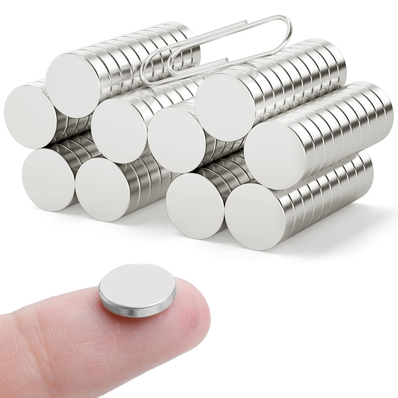 FINDMAG 100 Pcs 10 x 2 mm Refrigerator Magnets, Office Magnets, Whiteboard Magnets, Dry Erase Board Magnetic pins, Small Magnets, Mini Magnets, Tiny Magnets, Premium Brushed Nickel Fridge Magnets