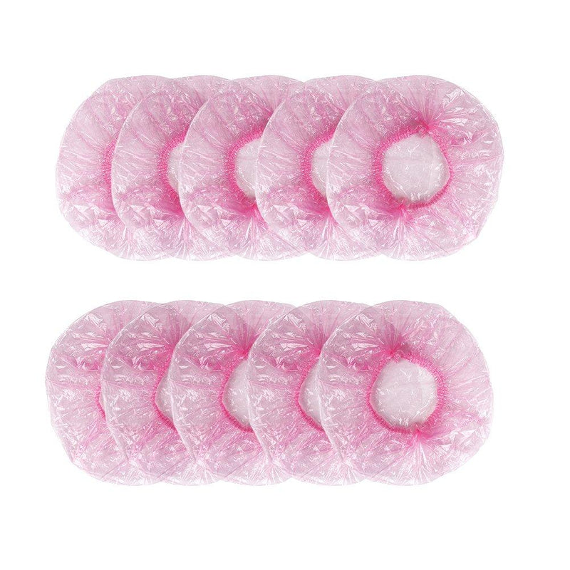Shintop Disposable Shower Caps, Pack of 100 Individually Wrapped with Large Elastic Bath Cap for Home, Hotel, Hair Salon and Spa (Pink) Pink