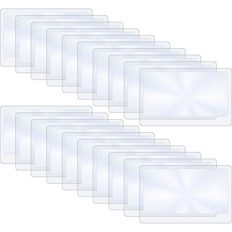 20 Pieces Thin Fresnel Lens Pocket Size Magnifier Lenses Credit Card Magnifier for Reading or Fire Starter