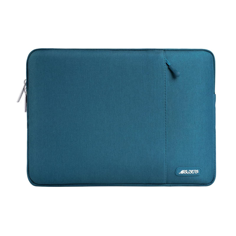 MOSISO Laptop Sleeve Bag Compatible with MacBook Air/Pro Retina, 13-13.3 inch Notebook,Compatible with MacBook Pro 14 inch 2021 2022 M1 Pro/Max A2442,Polyester Vertical Case with Pocket, Deep Teal 13.3-inch