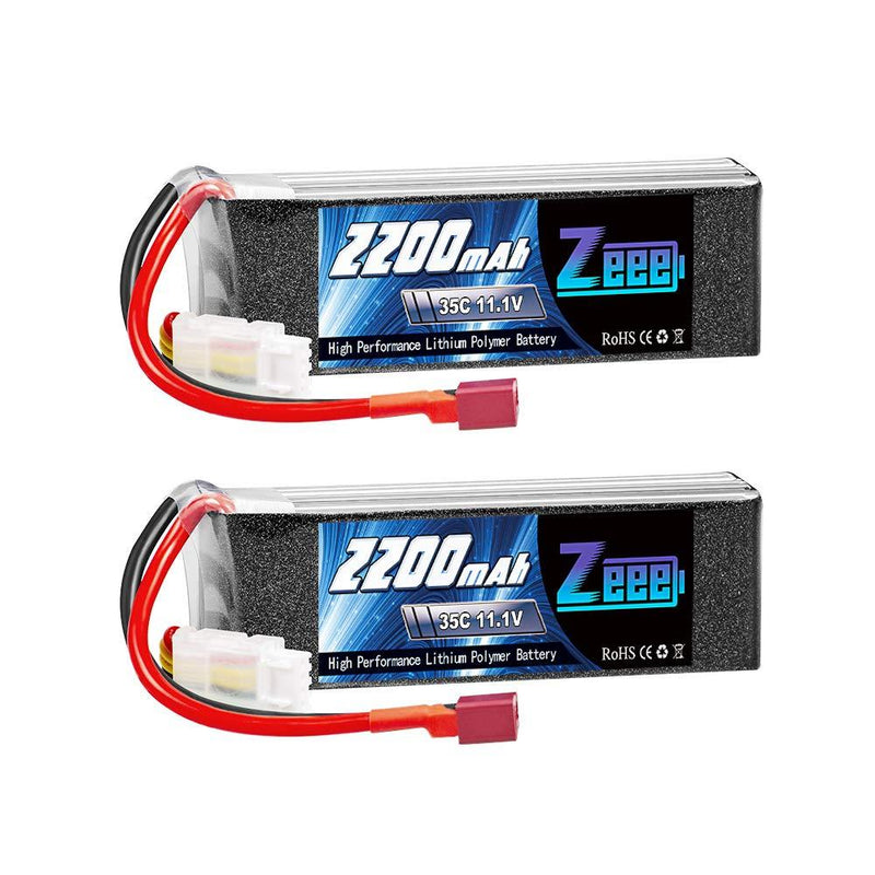 Zeee 3S LiPo Battery 2200mAh 11.1V 35C Soft Case Battery with Deans T Connector for DJI Airplane RC Quadcopter Helicopter Drone FPV (2 Pack)