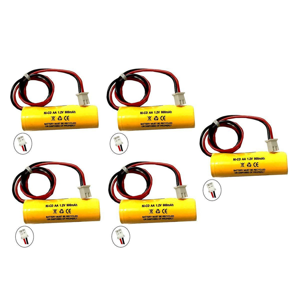 (5 Pack) OSA268 Lithonia EXR LED EL M6 Unitech AA900mAh 1.2v Ni-CD AA 900mAh 1.2v Battery Exit Sign Emergency Light BST D-AA900BT Custom-332 ELB CS01