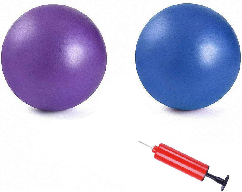 2Pcs Mini Exercise Balls - Professional Grade Anti Burst Heavy Duty and Slip Resistant Small Pilates Ball for Yoga Fitness Stability Barre Balance Training Physical Therapy, 9-10 Inch (About 25cm)