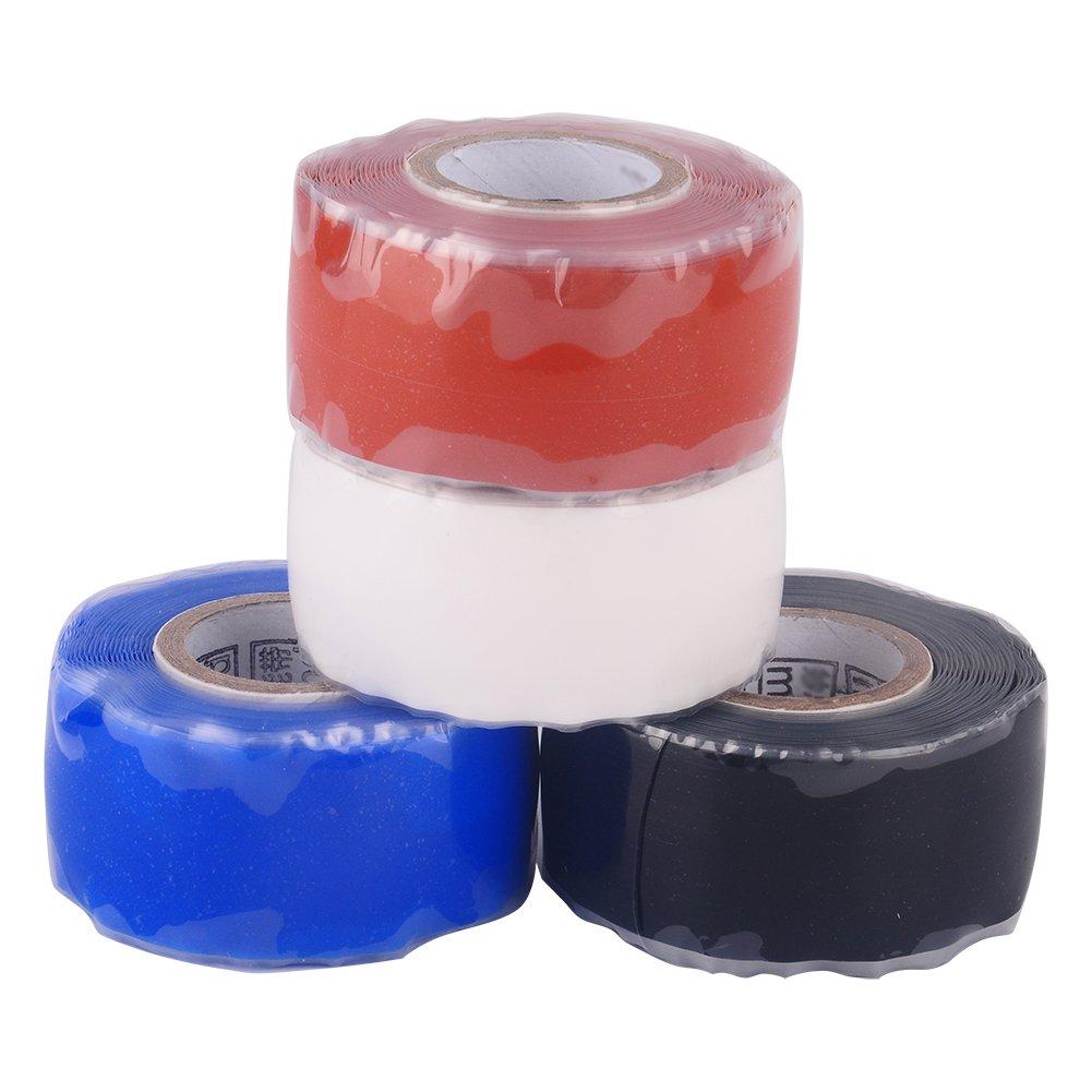 Self-Adhesive Silicone Tape Waterproof Silicone Rubber Adhesive Repair Tape Bonding Wire Hose Silicone Self Fusing Tape, Red