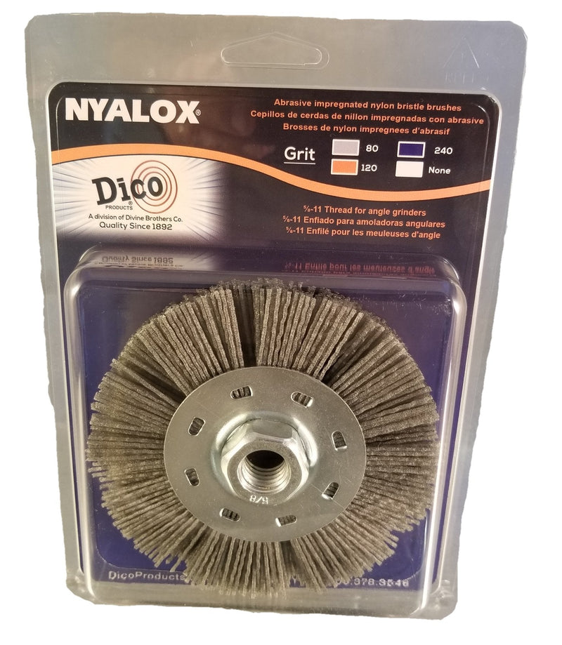 Dico Products 7200075/4.5" Gray Nyalox Wheel Brush, 4.5", Gray