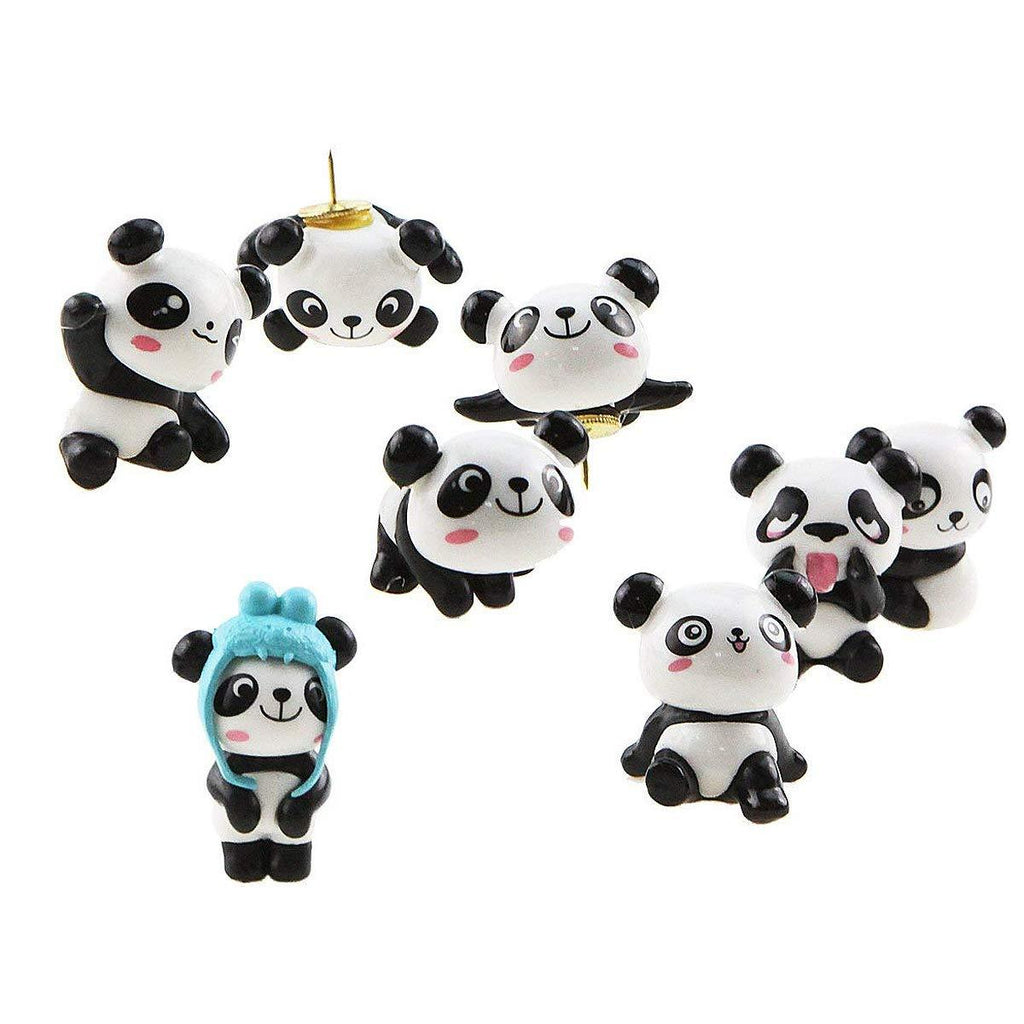 Cartoon Pushpin Combination 8 Pcs Cute Panda Thumbtacks for Feature Wall, Whiteboard, Corkboard, Photo Wall