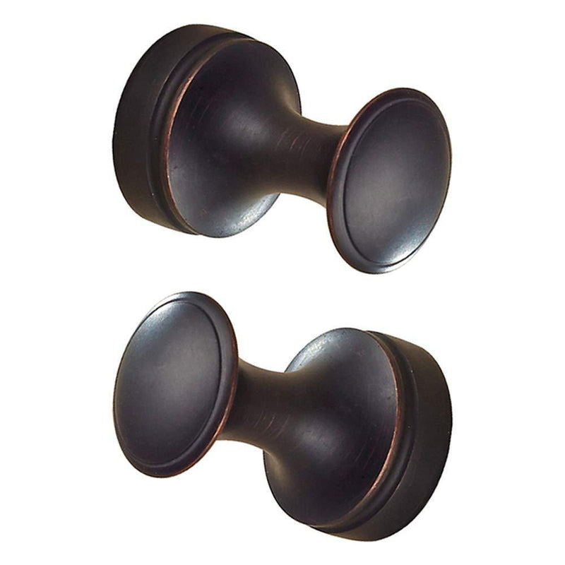 BigBig Home Oil Rubbed Bronze Towel Hooks, Bathrooms Wall Hook Brass Hand Robe Hooks Round Base Coat Hanger 2 Pack 2pcs ORB Finish Coat Hook