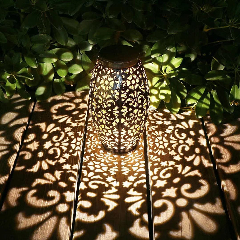 Kaixoxin Solar Lantern Lights for Hanging or Table Outdoor Solar Light for Patio Courtyard Garden (Silver-1) 1