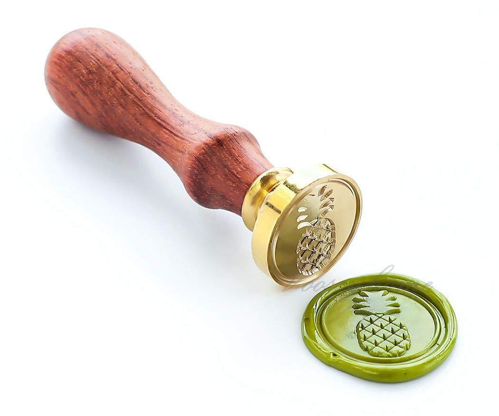 VOOSEYHOME Cute Pineapple Wax Seal Stamp with Rosewood Handle, Decorating on Invitations Envelope Sealers Letters Posters Cards Books Gift Packings for Birthday Themed Parties Weddings Signatures etc Big Pineapple(2)