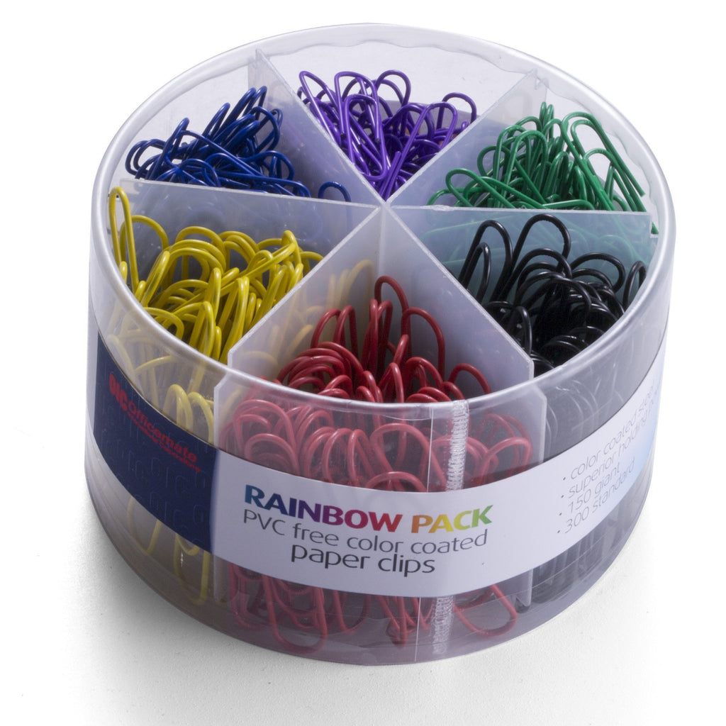 Officemate PVC Free Color Coated Paper Clips, 450 Per Tub Office Paper Clamp (97229) Limited Edition Limited Editon