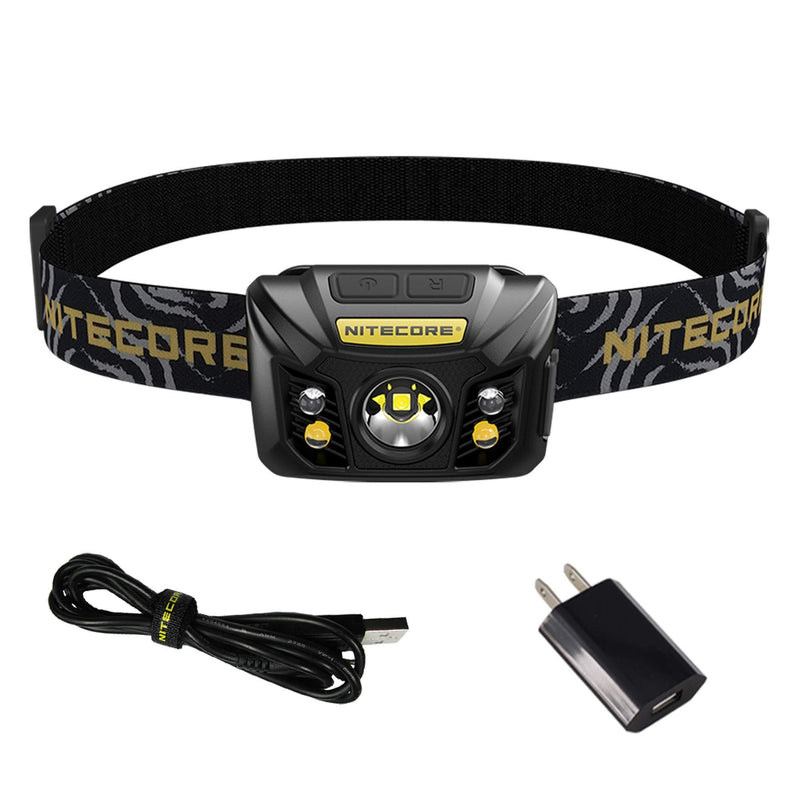 NITECORE NU32 550 Lumen LED Rechargeable Headlamp with White and Red Beams with LumenTac Adapter Black