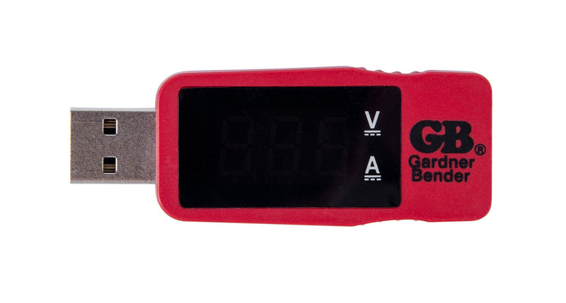 Gardner Bender GUSB-3450 Multimeter, Voltage, Current, Polarity USB Tester, Red