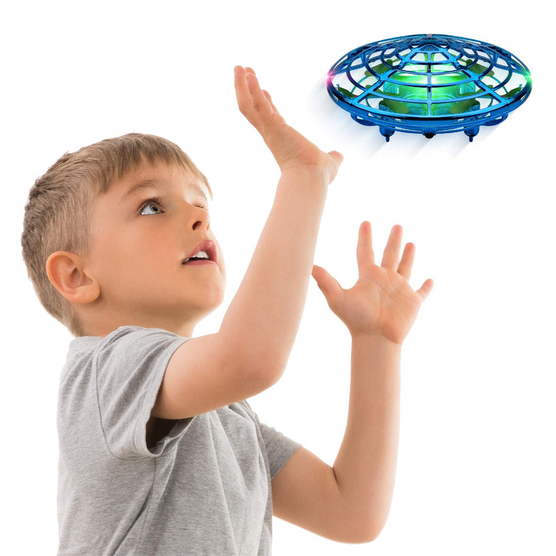 Force1 Scoot Hand Operated Drone for Kids or Adults - Hands Free Motion Sensor Mini Drone, Easy Indoor Small UFO Toy Flying Ball Drone Toy for Boys and Girls (Blue) Blue