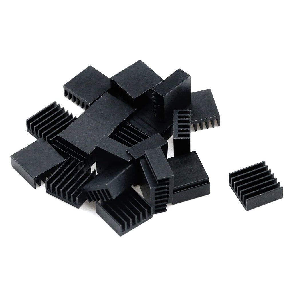 Antrader 24-Pack Aluminum Heatsink Heat Sink Cooling Fin 14mm x 14mm x 6mm, Black