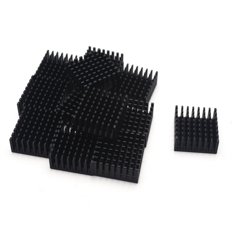 Antrader 12pcs Black Aluminum Cooler Radiator Heat Sink Heatsink 25 x 25 x 10mm