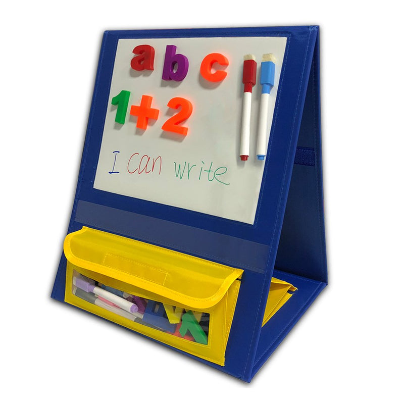 Godery Magnetic Desktop Tabletop Pocket Chart Stand, Double Sided Small Pocket Chart for Classroom Home (15" X 12.5") Easel Stand