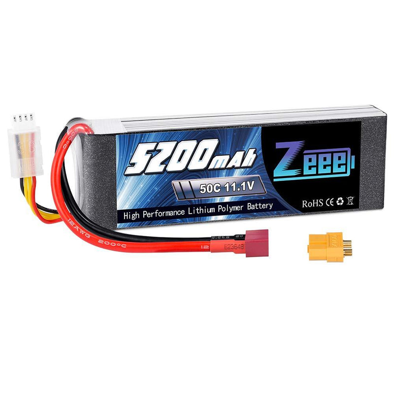 Zeee 5200mAh 50C 11.1V 3S RC Lipo Battery with Deans and XT60 Connector Soft Case Battery for RC Plane DJI Quadcopter RC Airplane RC Helicopter RC Car Truck Boat