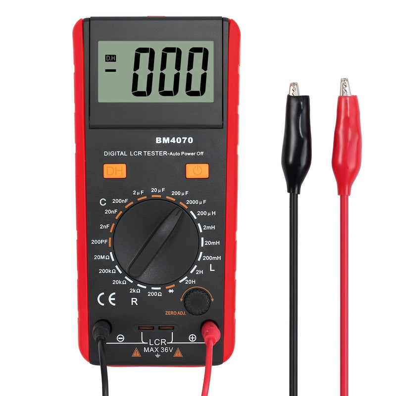Proster LCR Meter Capacitance Inductance Resistance Tester Multimeter Self-Discharge with Overrange Display Red