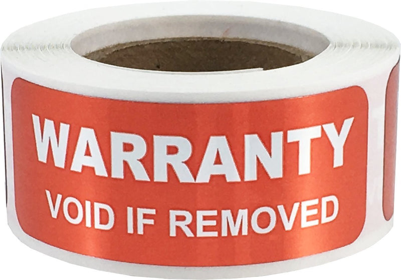 Warranty Void If Removed Labels Tamper Evident .75 x 2 Inch Rectangles 100 Total Stickers