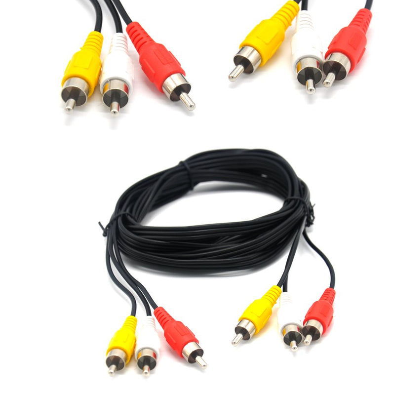 Padarsey RCA 5FT Audio/Video Composite Cable DVD/VCR/SAT Yellow/White/red connectors 3 Male to 3 Male 5ft 3 Male to 3 Male