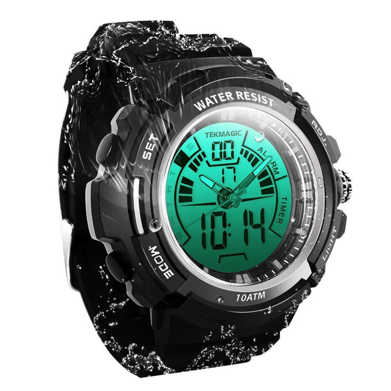 TEKMAGIC Digital Swimming Wrist Sports Watch 100m Water Resistant for Diving with LED Back Light Support Stopwatch and Chronograph Functions (W19-G)