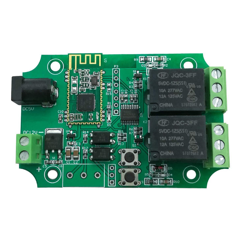 DSD TECH 2 Channels Bluetooth Relay Module for Remote Control Switch Compatible with iPhone and Android 4.3