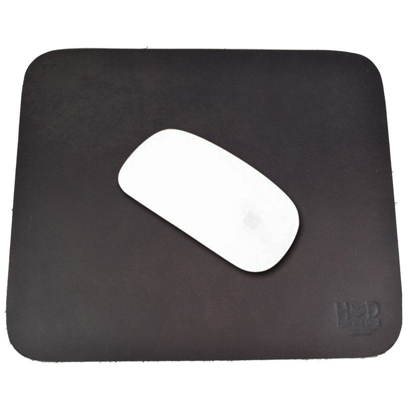 Thick Leather Durable Mouse Pad Handmade by Hide & Drink :: Charcoal Black
