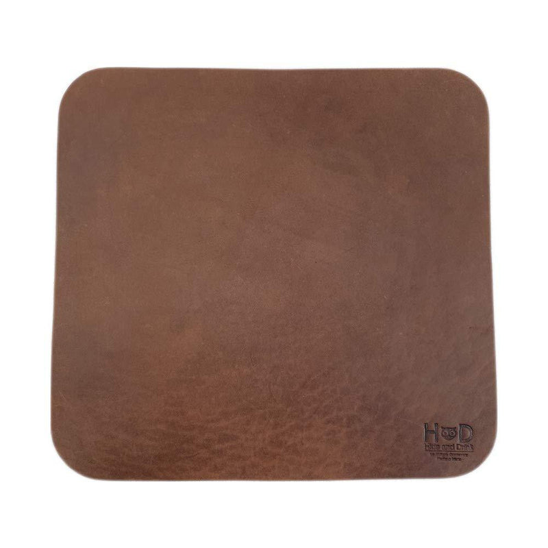 Hide & Drink, Thick Leather Durable Mouse Pad, Executive Work Desk & Office Essentials Handmade :: Bourbon Brown