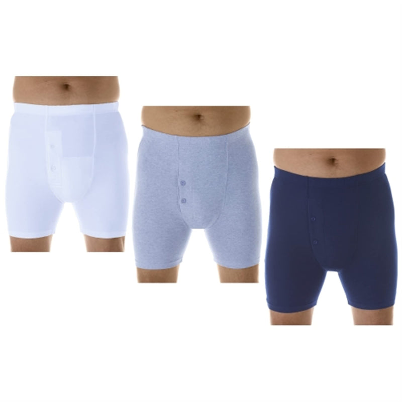 3-Pack Men's Assorted Regular Absorbency Washable Reusable Incontinence Boxer Briefs Large (Waist 38-40) Large (Pack of 3)