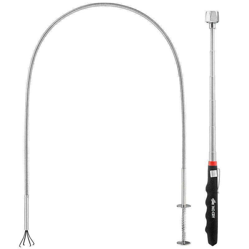 NoCry Pick-Up Tool Set - includes Flexible Claw Grabber and Magnetic Pick-up Tool Set A