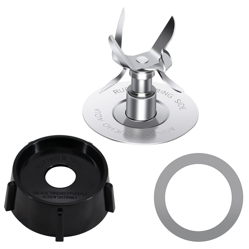 Blender Blade Compatible with Oster Osterizer with Rubber Seal Gasket & 4902 Blender Jar Bottom - 6 Point Fusion Blade 4980 replacement parts by Wadoy.