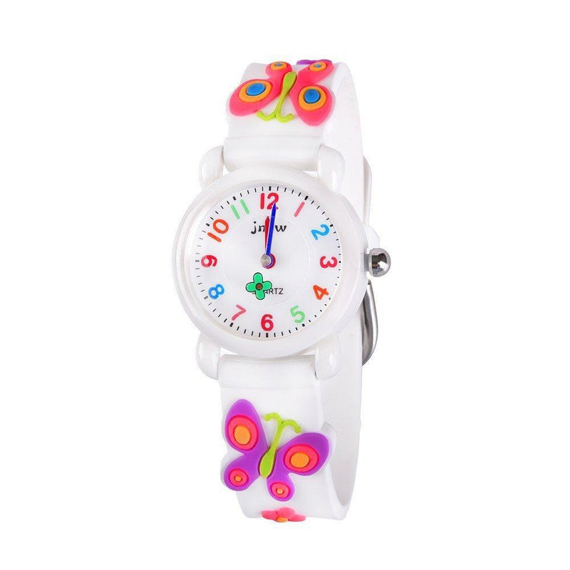 Kids Gift Cartoon Waterproof Watches Toys for Boys Girls - Best Gifts Butterfly White