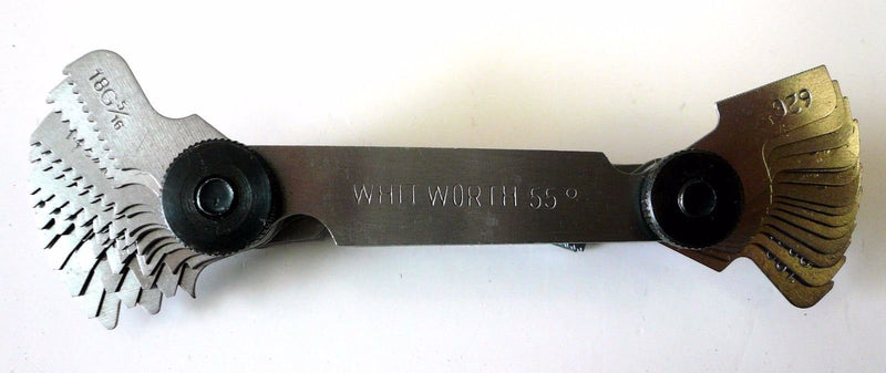 Thread Screw Pitch Gauge Measures Metric 60° and Whitworth 55° Threads - 52 Sizes New