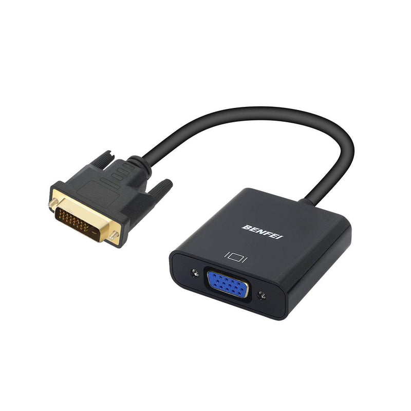Active DVI-D to VGA Adapter, Benfei DVI-D 24+1 to VGA Male to Female Adapter 1 Black