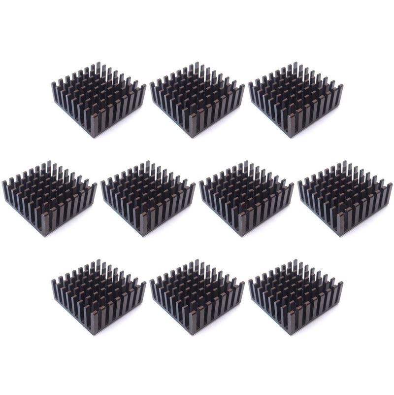 Easycargo 10pcs 25mm Heatsink Kit 25x25x10mm + 3M 8810 Thermal Conductive Adhesive Tape, Cooler Aluminum Heat Sink for Cooling Raspberry Pi 4 GPU IC Chips LED (25mmx25mmx10mm)