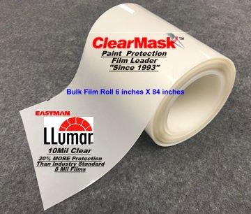 Llumar 10 Mil Clear Paint Protection Bulk Film Roll 6 inches X 48 inches