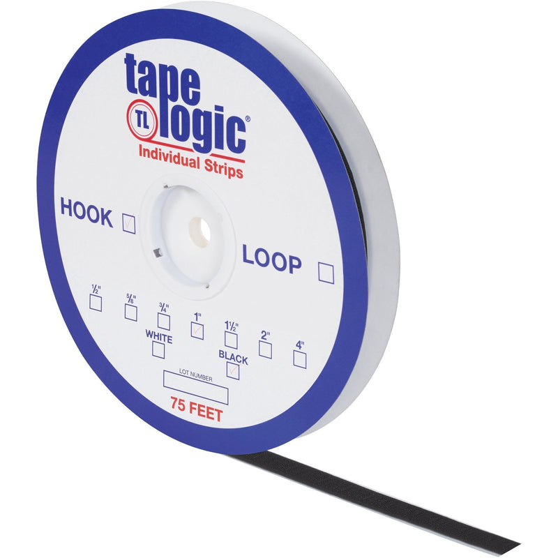 Boxes Fast Tape Logic Individual Tape Strips, Hook, 1" x 75', Black (Pack of 1)