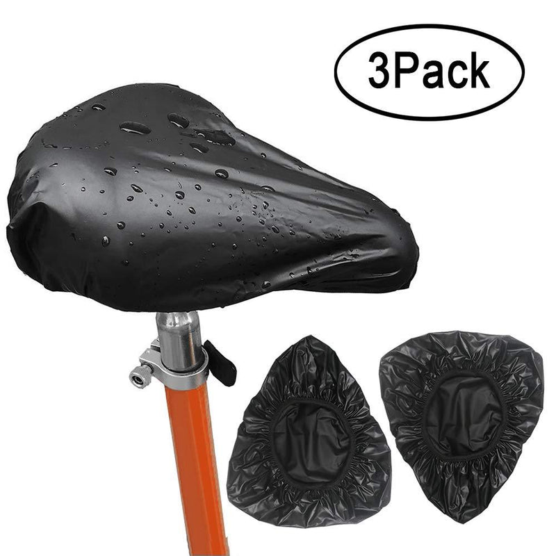 Kulannder Waterproof Bike Saddle Cover in Black, Bicycle Seat Rain Cover with Elastic, 3Packs Bike Seat Cover
