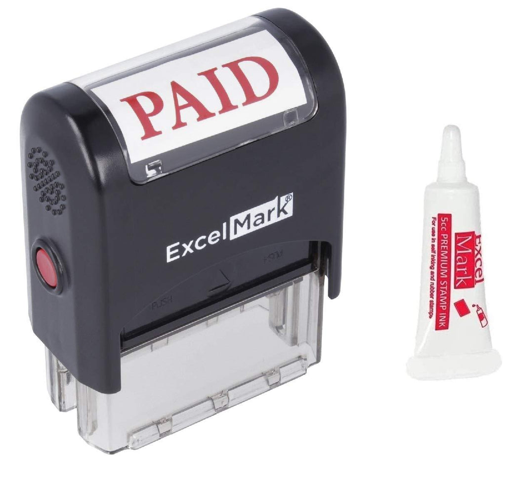 ExcelMark Paid Self Inking Rubber Stamp (Stamp Plus 5cc Refill Ink)